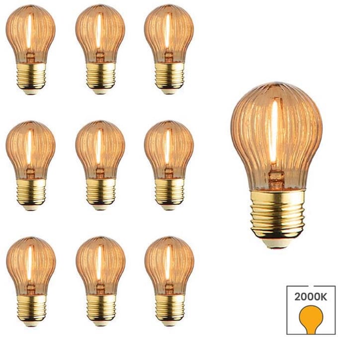 Lybardo - E27 LED Lamp - 10-pack - 0.6W - 2100K Extra Warmwit Licht