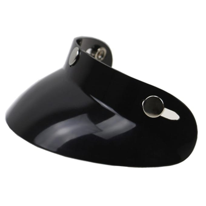 Open Gezicht Zonnescherm Vizier Schild 3-Drukknoop Motorhelm Klep Lens black