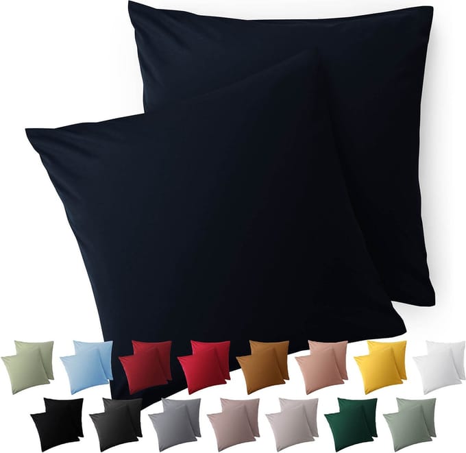 Blumtal Kussensloop Microvezel Kussenhoes 65 x 65 cm - Dark Ocean Blue - Set van 2