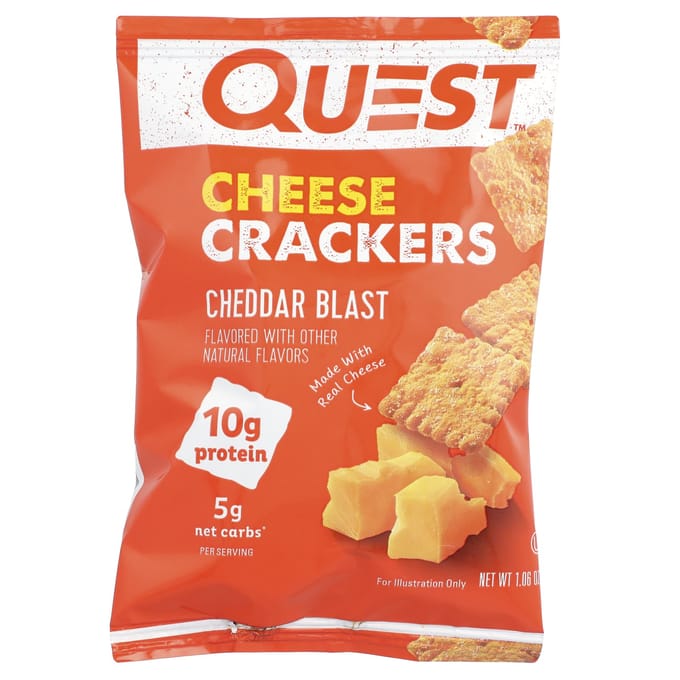 Quest Nutrition, Kaaskrakers, Cheddar Blast, 4 Zakjes, 1,06 oz (30 gram) Elk