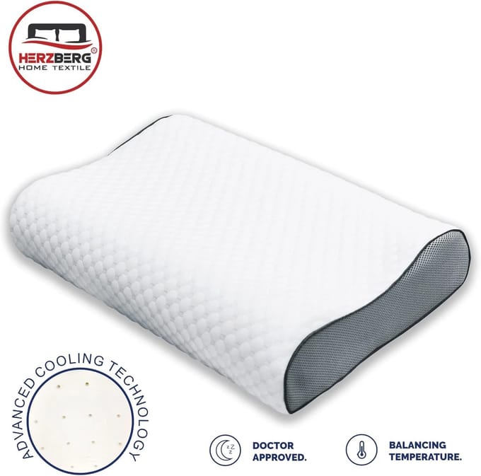 Ergonomisch Memory Foam Kussen voor Nekpijn - Orthopedisch Slaapkussen 60x40 cm