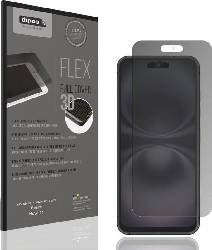 dipos FLEX – Matte Privacy Screenprotector geschikt voor Peace Nova 11 | Volledige Schermbescherming | Case-Friendly