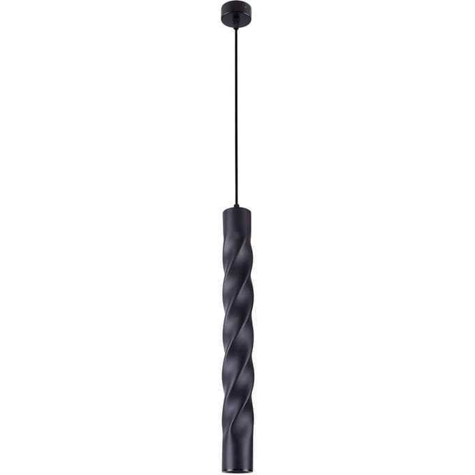 Viokef Hanglamp Marley van gedraaid staal, zwart
