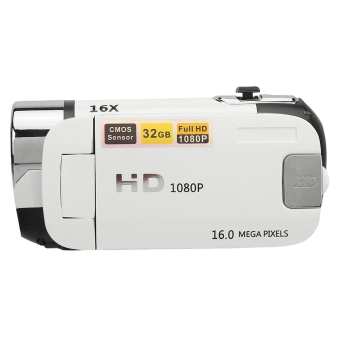 D90 1080P 16MP Digitale Camera 2.4 Inch Draaibaar Scherm Camcorder 16x Zoom HD Videorecorder met wit