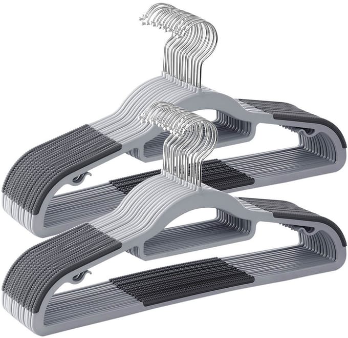Kledinghangers - Set van 50 - Grijs - Antislipdesign en Ruimtebesparend