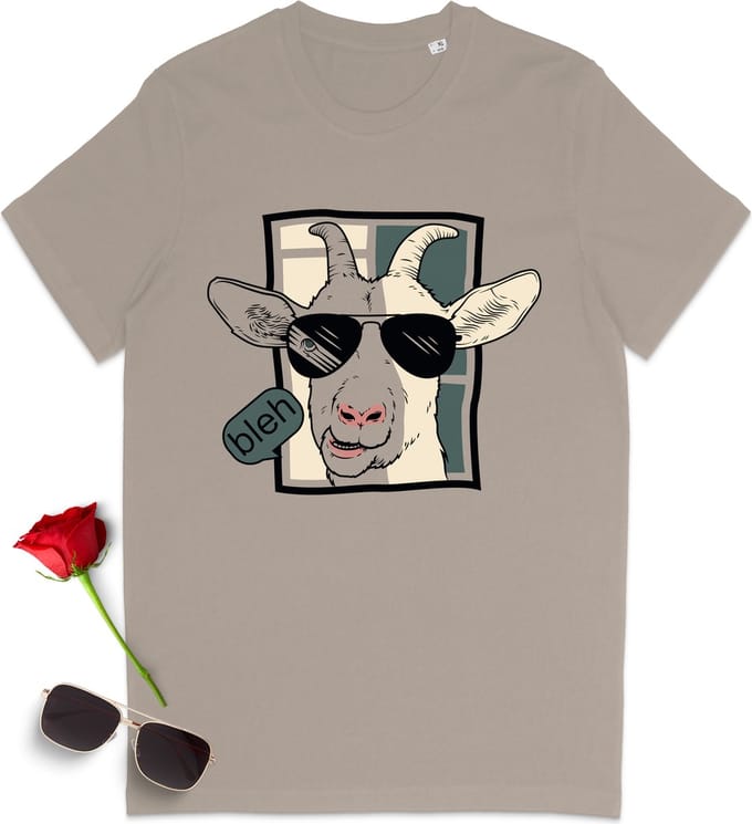 Dames T Shirt Geit - Beige / Desert Dust - Korte Mouw - Maat M