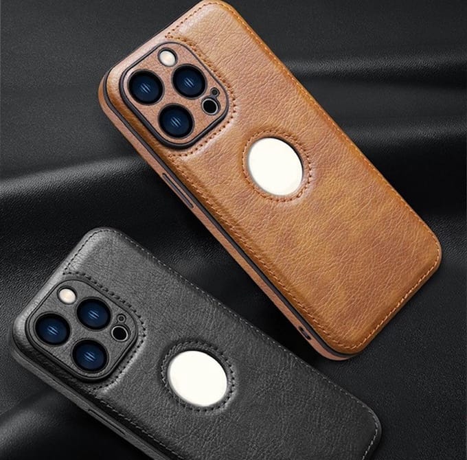 iPhone 11 pro max luxe zakelijk leer hoesje met camera bescherming bruin