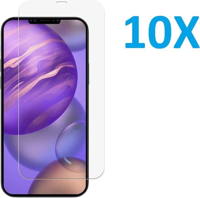 10x Screenprotector Geschikt voor: iPhone 12 Mini Screen Protector [10-Pack] Tempered Glas Screenprotector