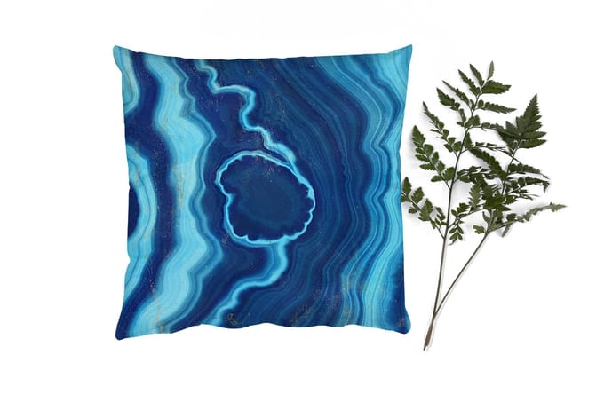 Sierkussens - Kussentjes Woonkamer - 45x45 cm - Agaat - Neon - Blauw - Edelsteen
