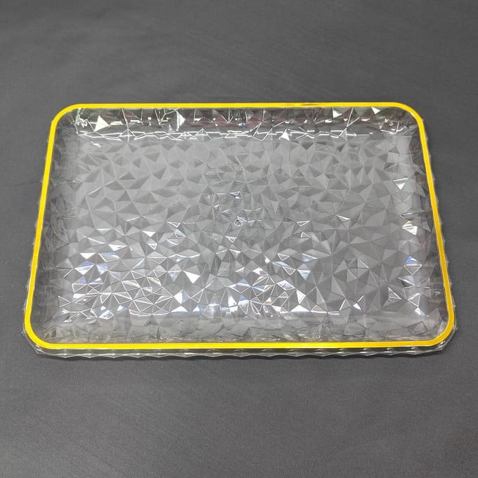 Dienblad – Luxe Transparant Design met Goud Rand – 39 x 26 x 2.3 cm