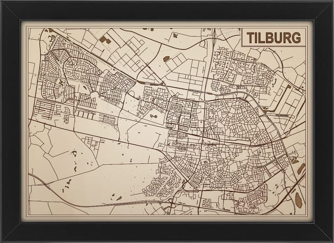 Decoratief Beeld - Houten Van Tilburg - Hout - Bekroned - Bruin - 21 X 30 Cm