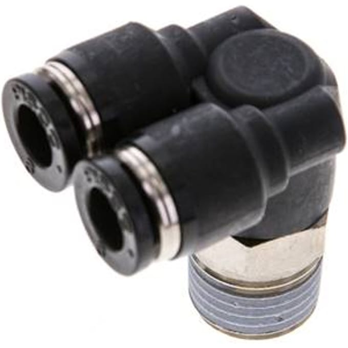 6mm x R1/4'' Y-koppeling Messing/PBT Insteekfitting Buitendraad Draaibaar NBR
