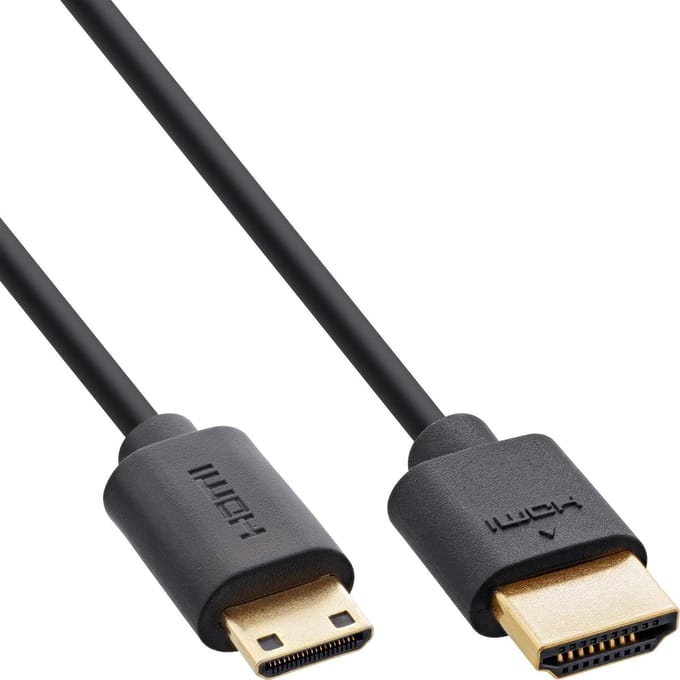 Mini HDMI - HDMI kabel | Slimline | HDMI2.1 (8K 60Hz + HDR) | koper | 0,50 meter