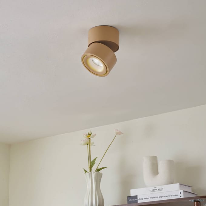 Arcchio LED plafondspot Rotari, bruin, 1-lamp, 8,9W