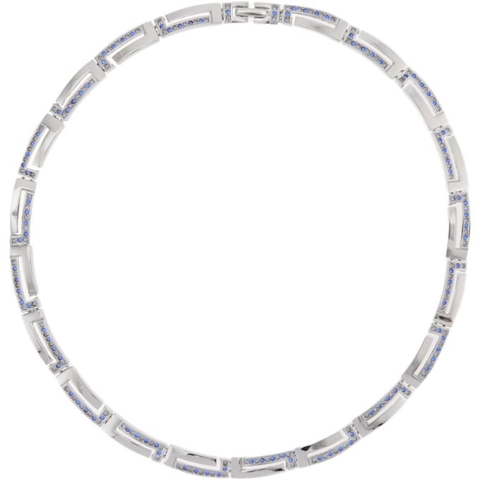 Behave – Ketting – Blauw Kristal – Zilverkleurig Glanzend – Elegant – 43 cm