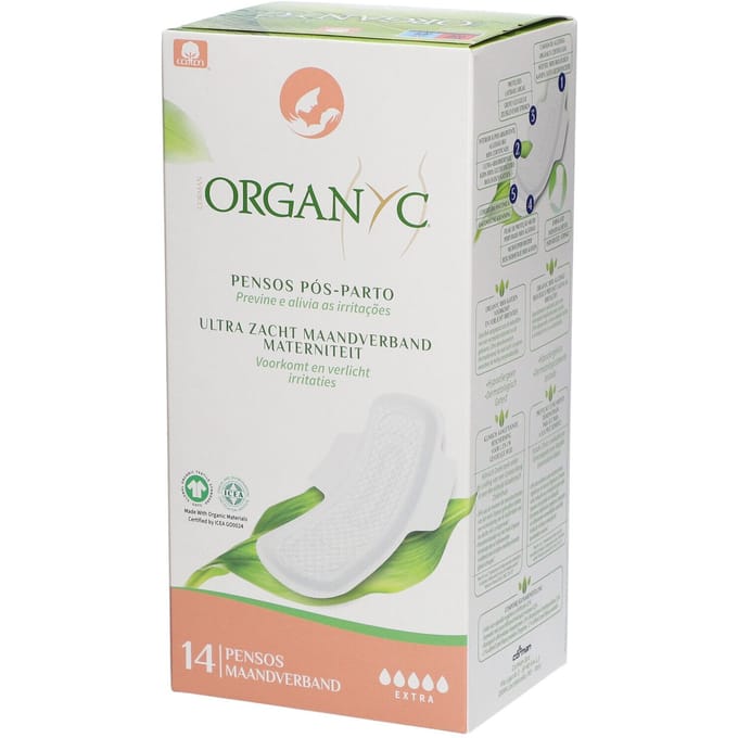 Organyc Douceur Maternité 14 Kraamverbanden Extra Absorptie