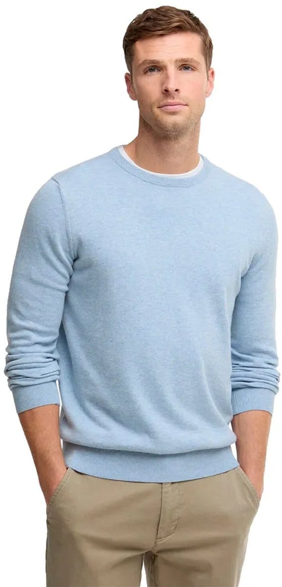 Trui Barbour Men Pima Cotton Crew Neck Sweater Blue Haze-S