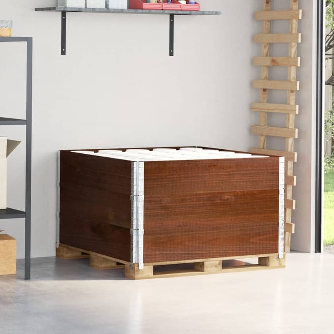 vidaXL - Palletopzetranden - 3 - st - 100x100 - cm - massief - grenenhout - bruin
