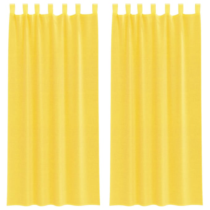 vidaXL - Gordijnen - met - lussen - 2 - st - 140x245 - cm - geel