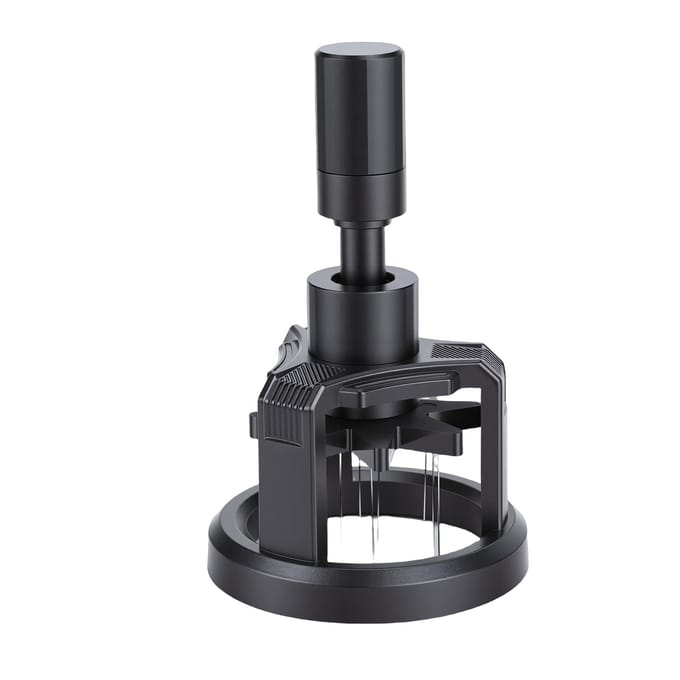 Koffiedistributietool met Magnetische Basis Verstelbare Diepte Naald Koffierooder Tool Afneembaar 58MM black