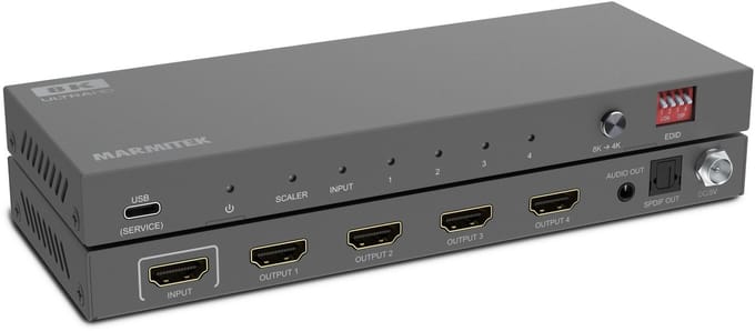 Marmitek Split 814 Pro HDMI Splitter / HDMI verdeler - 8K 60Hz - 1 in 4 uit - Audio extractor