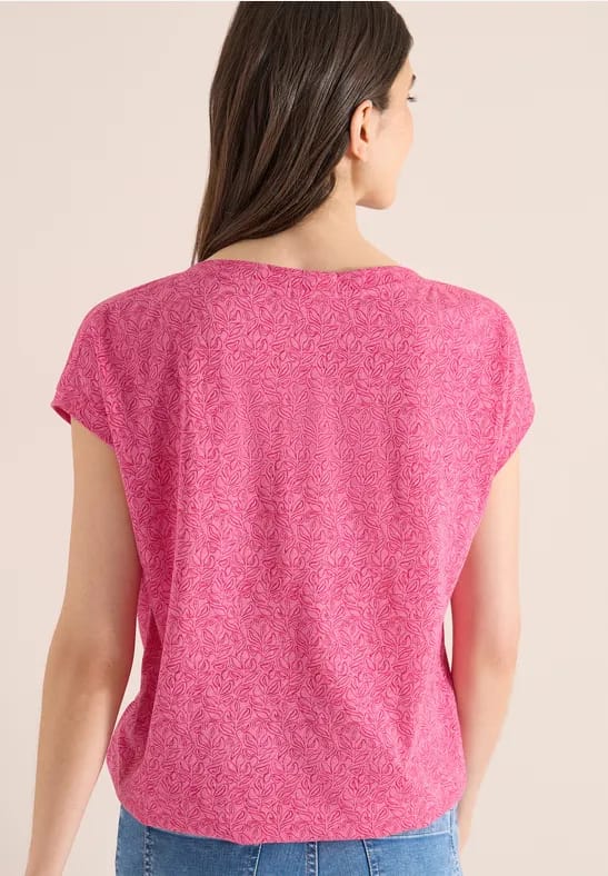 Shirt in burnout look met boothals