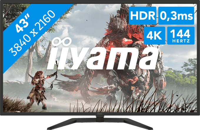iiyama G-Master G4380UHSU-B2 Red Eagle - 43 inch - 4K - IPS - 144 Hz - HDMI 2.1 - HDR 400