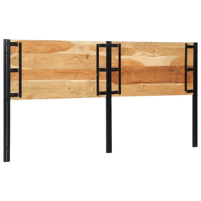 vidaXL - Hoofdeinde - 200 - cm - massief - acaciahout - en - ijzer