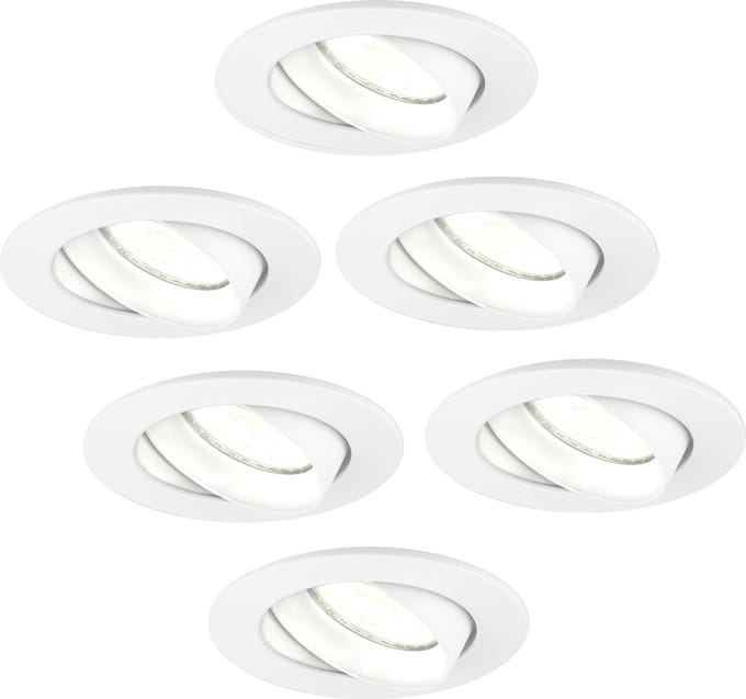 Ledvion - 6X LED Inbouwspot Rio - Wit - Dimbaar - 3W - 4000K - Ø85 mm