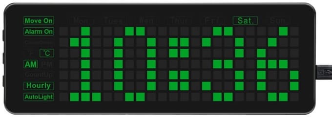WaveShare Pico-Clock-Green - LED Klok - RTC DS3231 - Buzzer - 5V USB