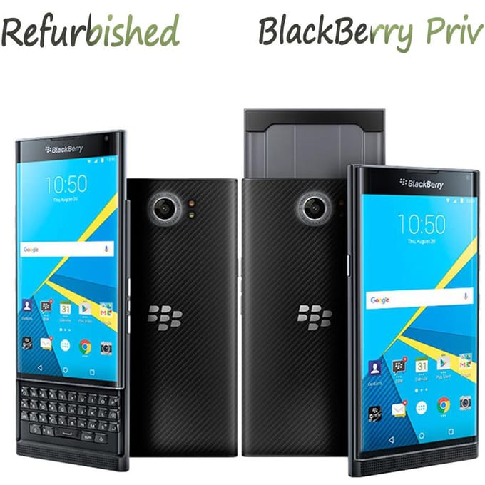 Gereviseerde Blackberry Priv 4G Android 3GB RAM 32GB ROM 18MP 5.4  Mobiele Telefoon Mobiele Telefoon Met 1 SIM PRIV-1 Simple Set zwart