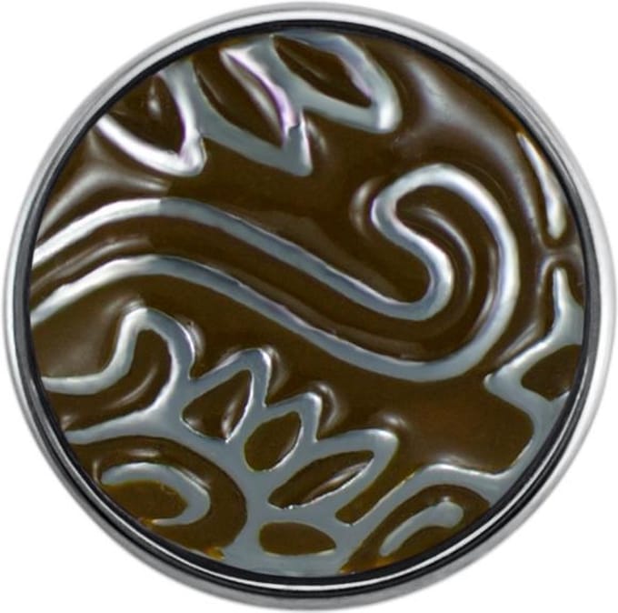 Quiges - Drukknoop Mini 12mm Jungle met Emaille Bruin - EBCMK049