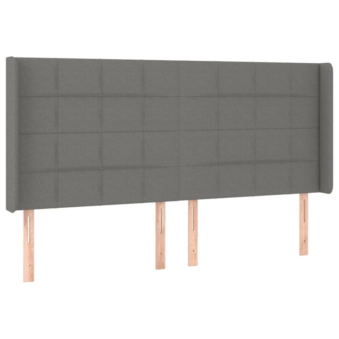 vidaXL - Hoofdbord - LED - 183x16x118/128 - cm - stof - donkergrijs