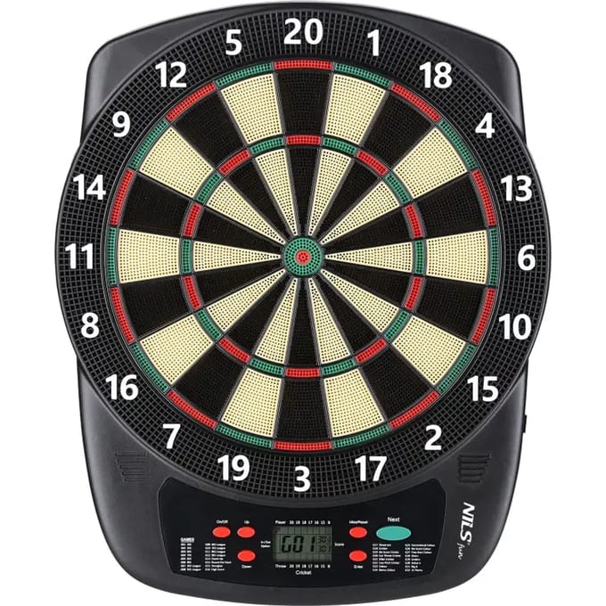 NILS FUN TDE03 Serie - Elektronisch Dartbord - Meerdere Spelmodi - Voor 8 Spelers