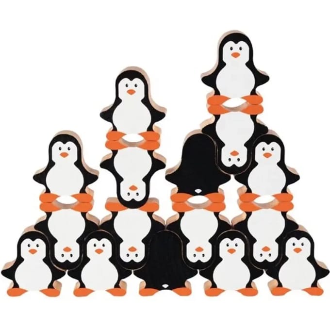 GOKI Stapeltoren - Pinguins - 18 Delen - Hout - 2 Jaar
