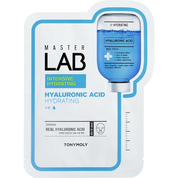 TonyMoly, Master Lab, Masque de beauté à l'acide hyaluronique, Hydratant, 1 feuille, 19 g blue