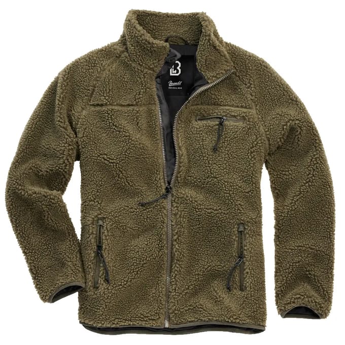 Brandit Tussenseizoensjas - Teddy Fleece Jacke - S tot 5XL - voor Mannen - olijf