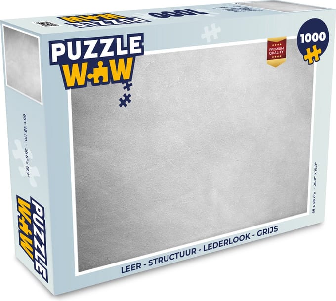 Puzzel Leer - Structuur - Lederlook - Grijs - Legpuzzel - Puzzel 1000 stukjes volwassenen