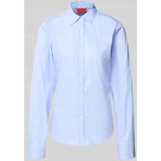 Getailleerde overhemdblouse van katoenmix, model 'THE ESSENTIAL SHIRT'