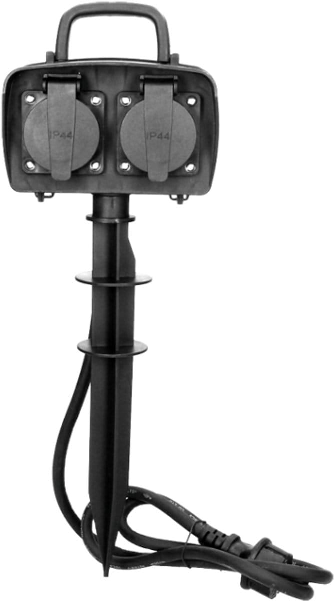 Dubbel buitenstopcontact met grondpen – IP44