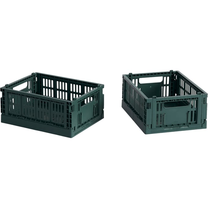 HAY Colour Crate Mini set van 2 - HAYCrateDarkGreen