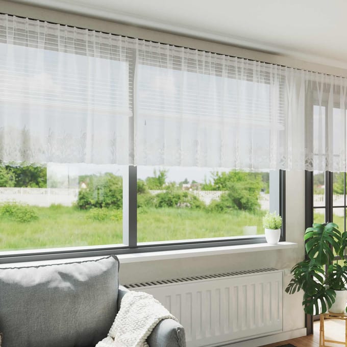 vidaXL Kantgordijn Wit 80 x 400 cm Polyester