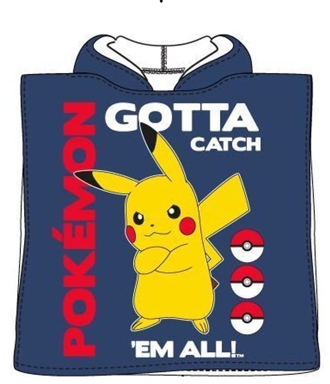 Pokemon Badponcho - Poncho - Sneldrogend - 55x110 cm - One Size (circa. 2-6 jaar)