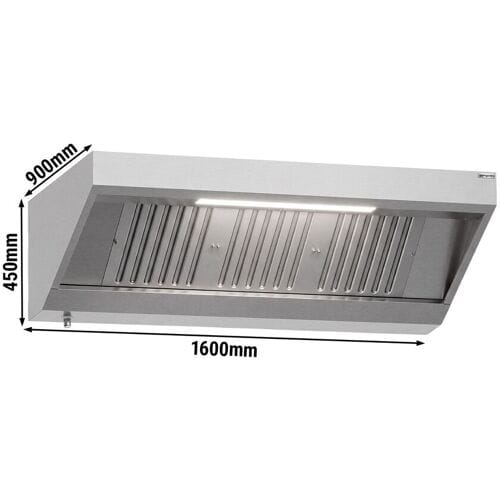 GGM Gastro Wandhaube - 1600mm - mit Filter & Lampe