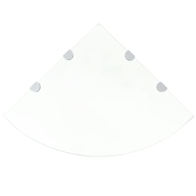 vidaXL - Hoekschap - met - chromen - dragers - transparant - 45x45 - cm - glas