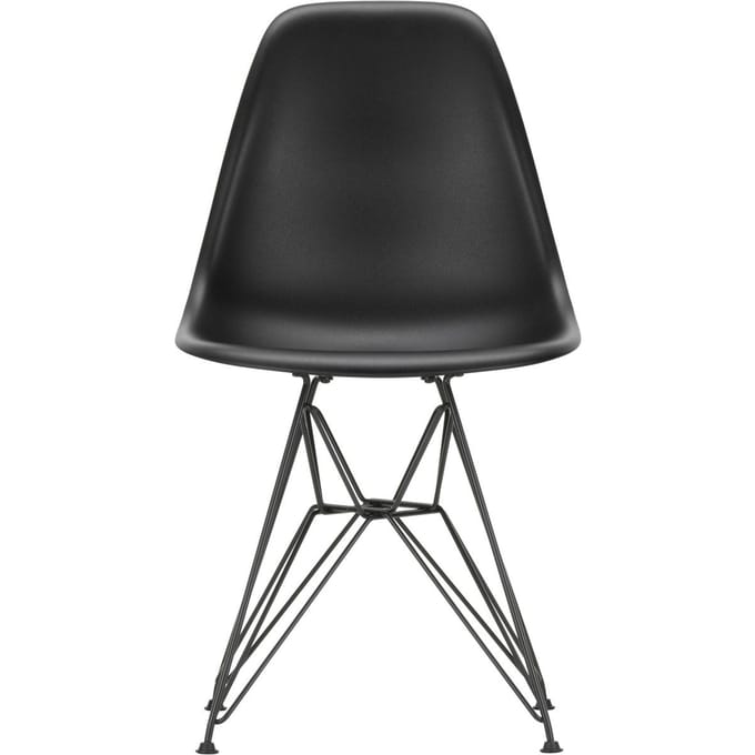 Vitra - DSR Eames Plastic Sidechair - basic dark gepoedercoat - diepzwart RE