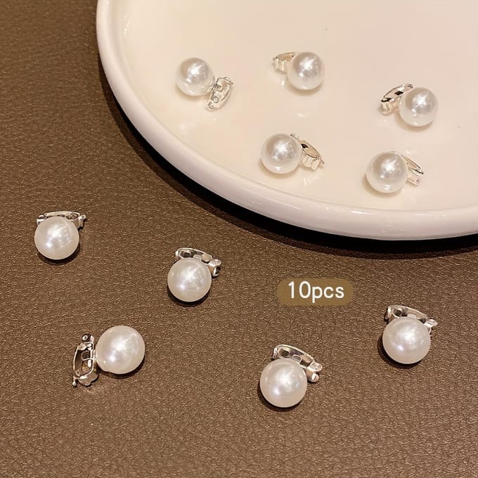 Zoete Parelachtige Haarclips Geschikt voor Dagelijks Gebruik 10pcs white