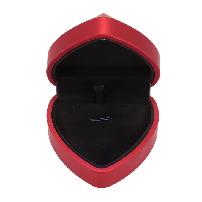 Boîte à pendentif LED en forme de cœur, grande capacité, doublure douce, pour collier, bijoux, cadeau rouge