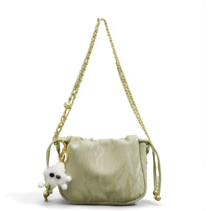 Dames Zomer Ketting Crossbody Tas Bucket Bag beige