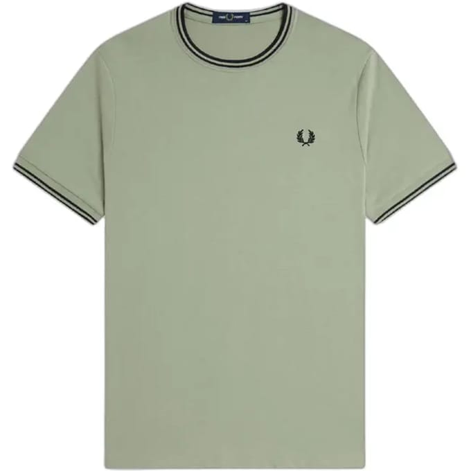 T-shirt met dubbel contrasterend biesje Fred Perry